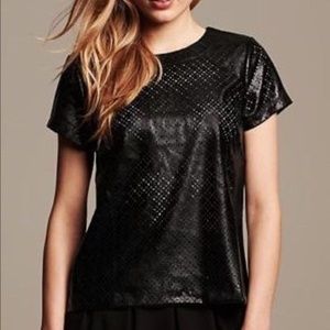 Banana Republic Perforated Faux Leather Top